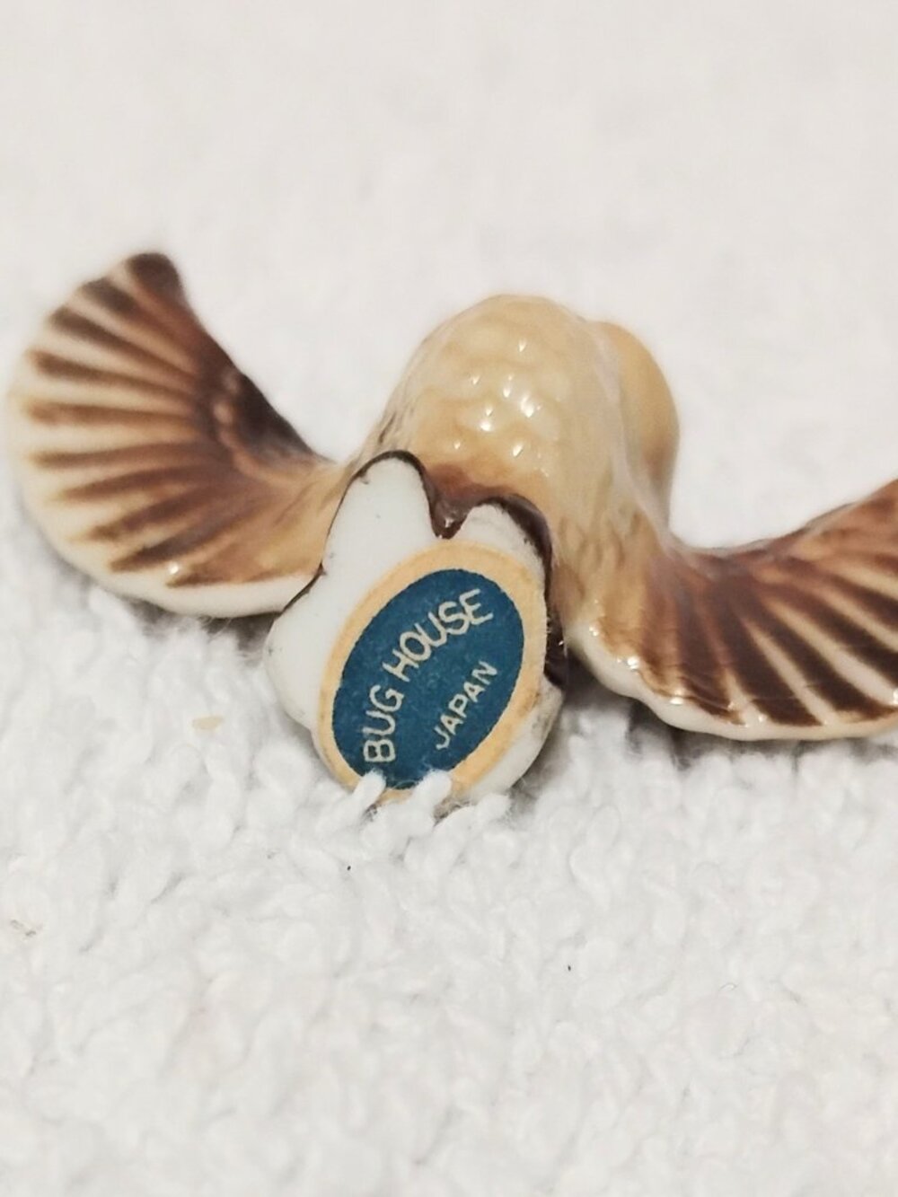 Vintage Bug House Japan Miniature 1"x2" Ceramic Owl Figurine Collectible - Picture 2 of 6